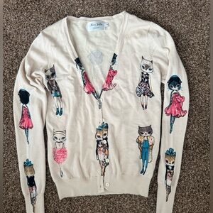 ModCloth cat cardigan- Miss Jolie London brand- size medium
